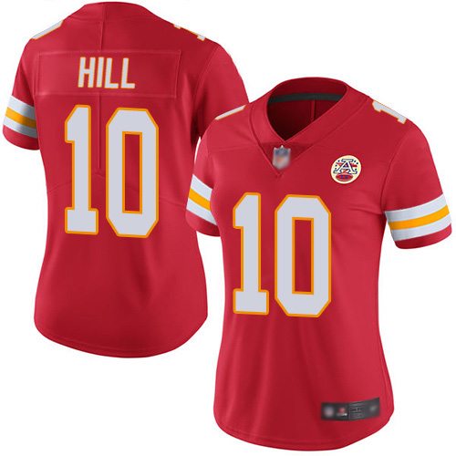 Women Kansas City Chiefs #10 Hill Tyreek Red Team Color Vapor Untouchable Limited Player Football Nike NFL Jersey